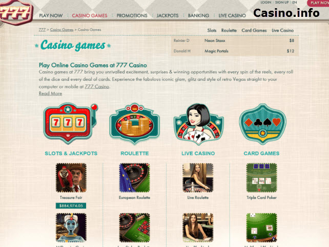 777 Casino Games