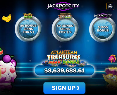 jackpot city free spins code