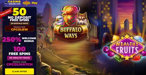 Comic Play Casino 50 Free Spins No Deposit Bonus