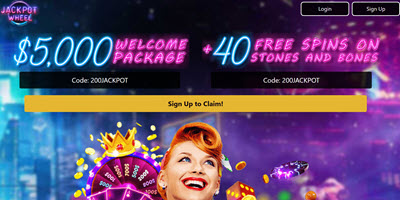 jackpot wheel sign up bonus