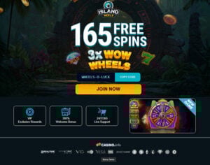 island reels 165 free spins
