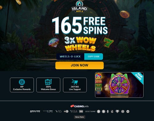 165 Free Spins on 3x Wow Wheels Slot